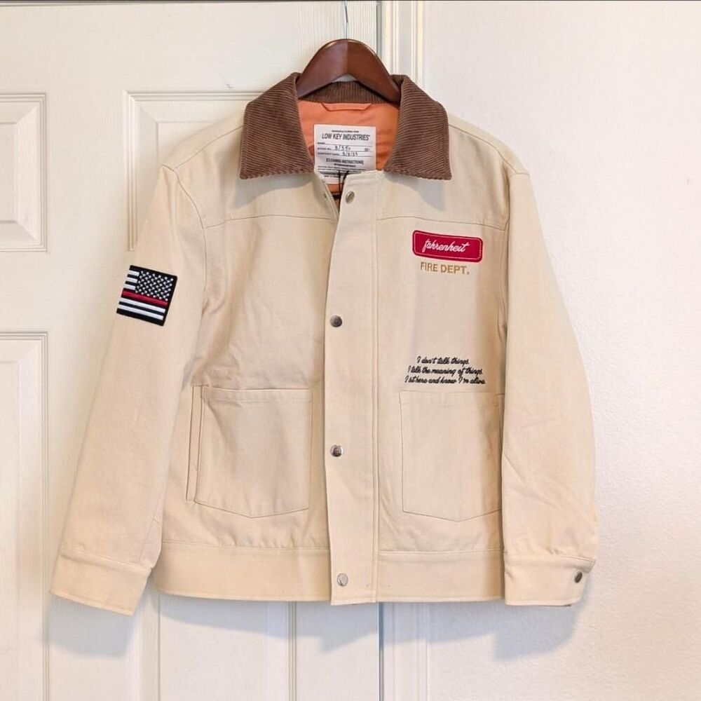 Key-apparel Men's Cream and Tan Jacket